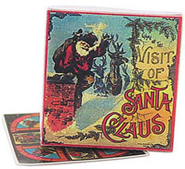 Dollhouse Miniature Visit Of Santa Claus Game Board/Box/Lid